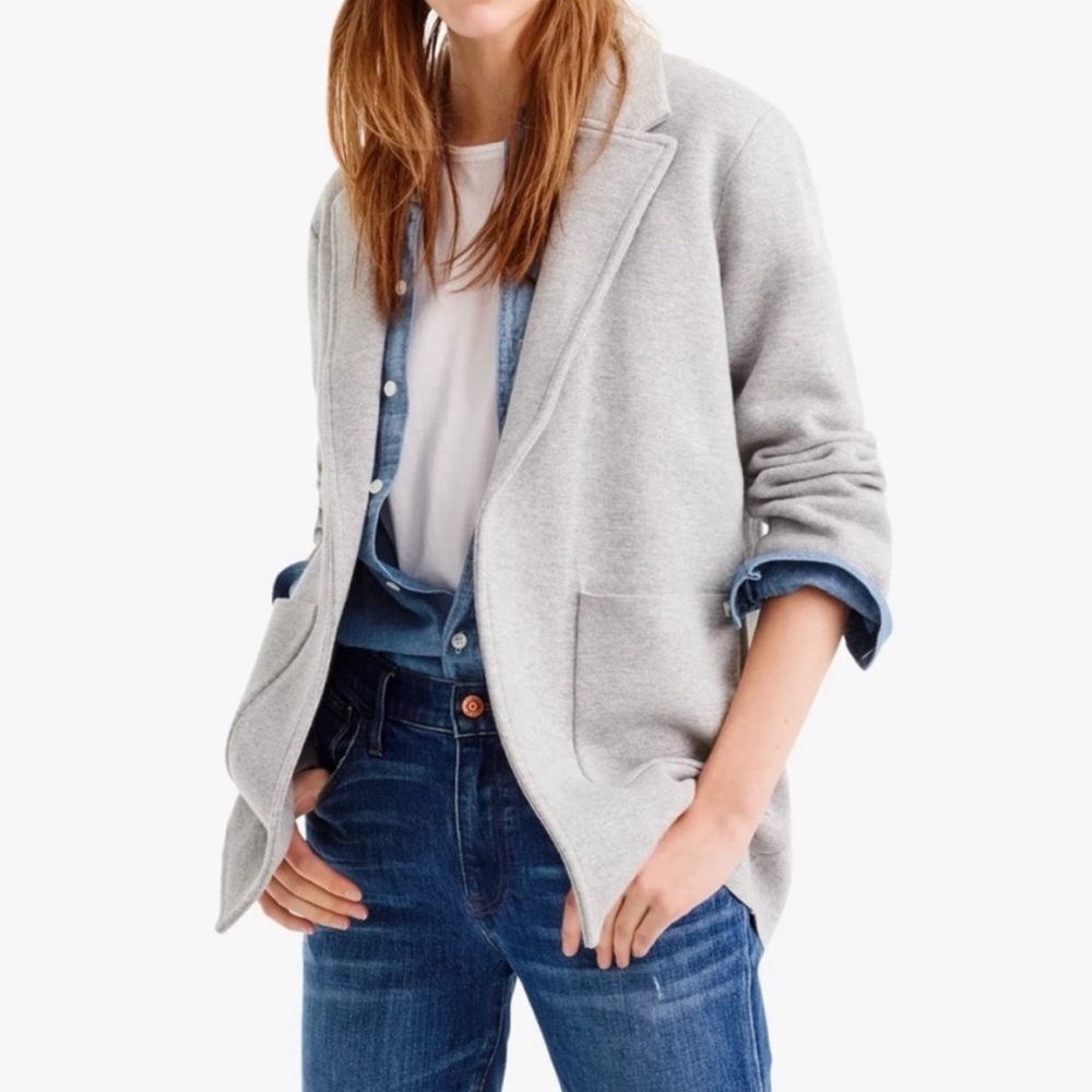 J.Crew Sophie open-front sweater-blazer, grey